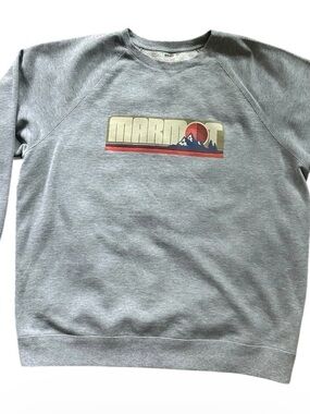 Marmot Heather Gray Crewneck Sweatshirt with Retro Label